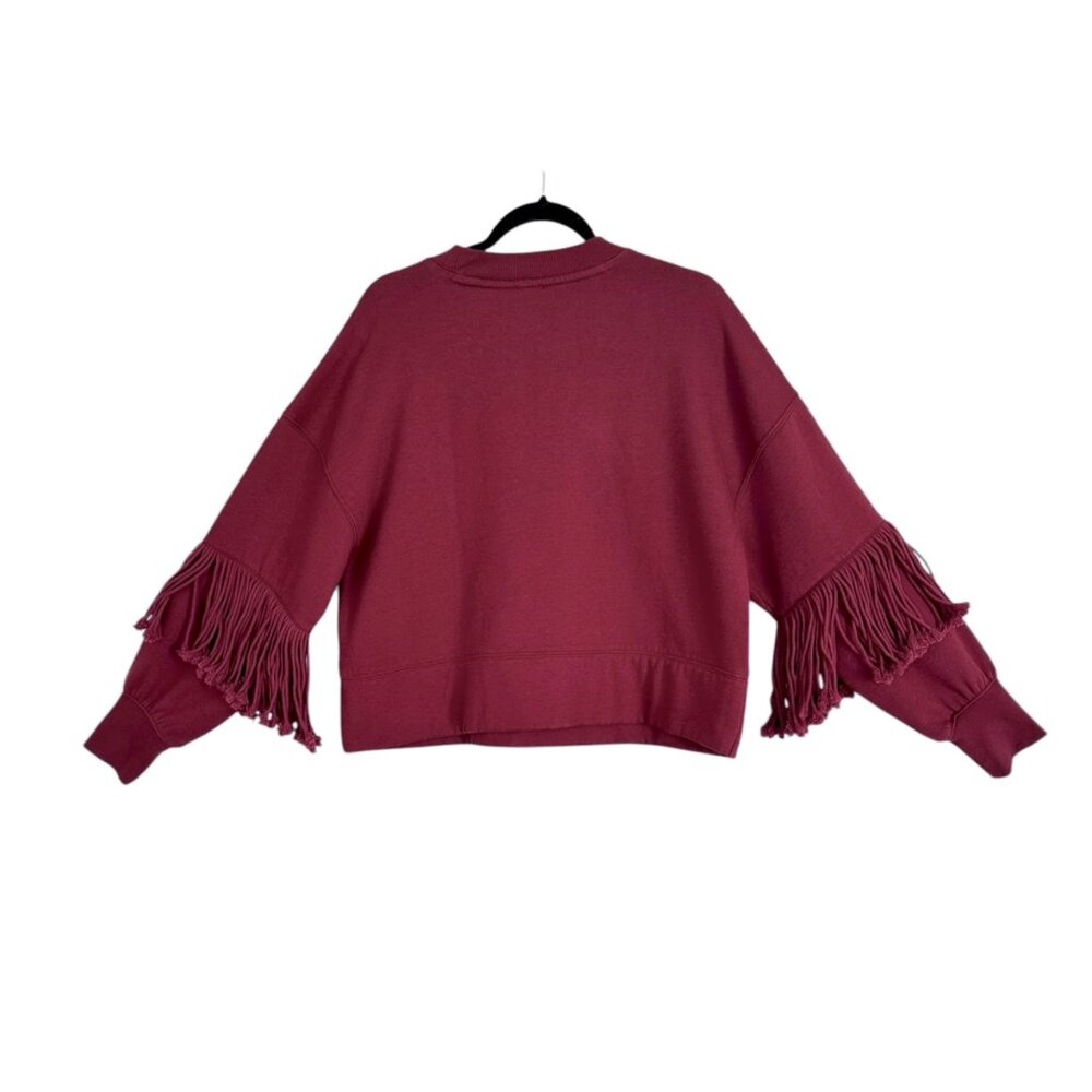 Anthropologie Maeve Fringe Sleeve Crew-Neck Sweatshirt - Picture 6 of 6
